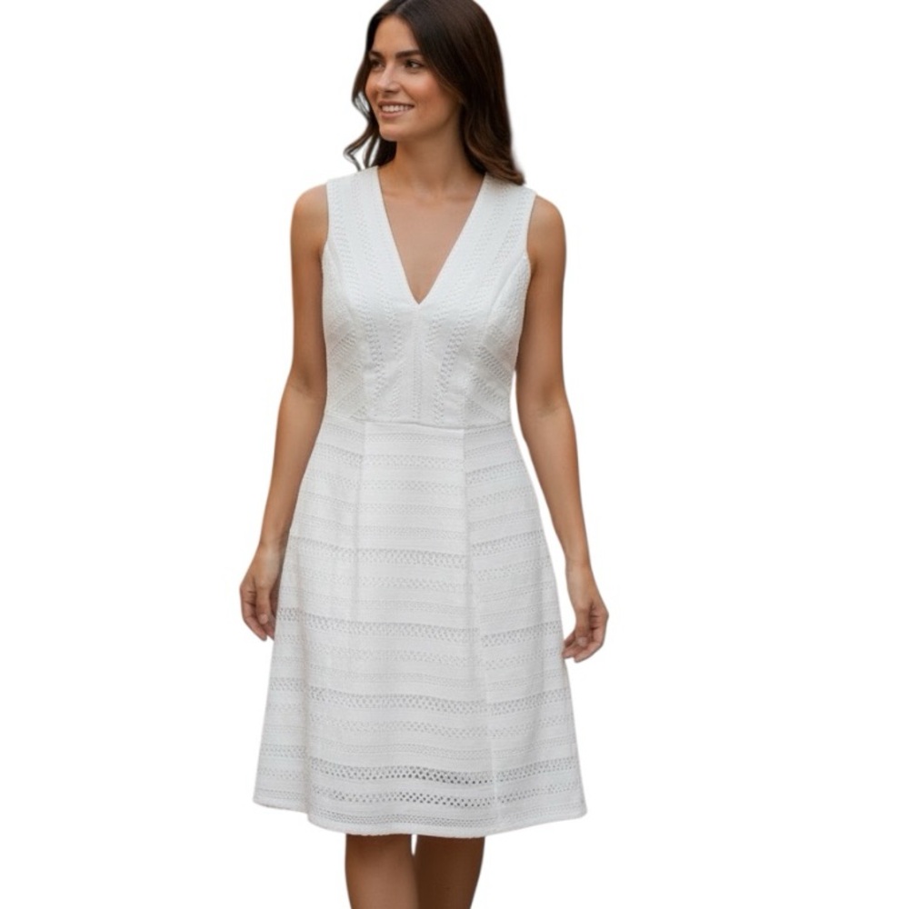 Marc New York Cream Textured Midi Dress